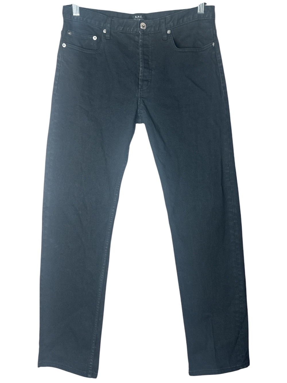 A.P.C. Slim Fit Button Fly Washed Black Jeans Pants Size 31